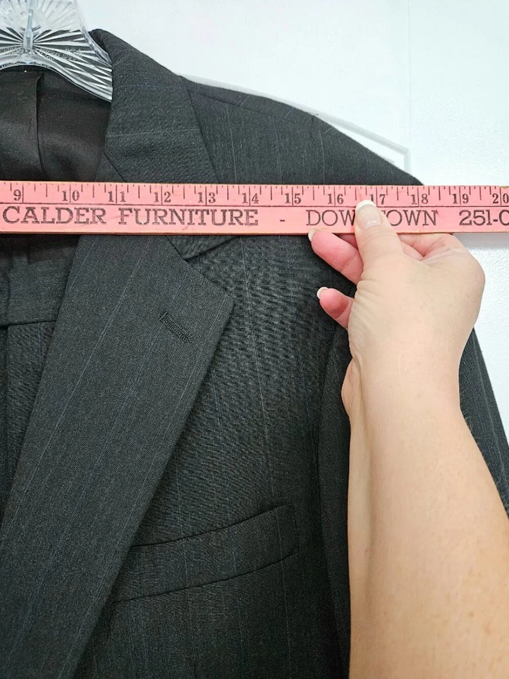 Pronto Uomo Platinum Men's Pinstripe Suit 2PC Gray Charcoal Pleated Cuffed 40W